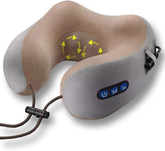 High Quality USB Rechargeable Heating Cervical Relax Neck Shoulder Pillow U-shaped Kneading Massager Machine Pillow